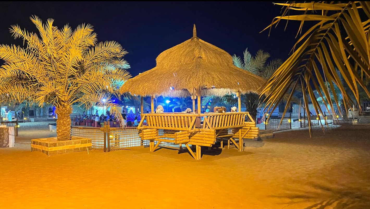VIP table desert camp Dubai